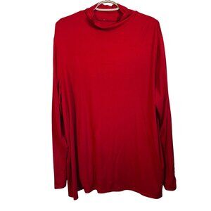 Chicos Red Long-Sleeve Ultimate Tee XXL Rayon/Spandex Blend Womens Top Made In S